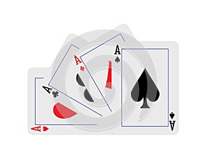 Four aces hand fan-shaped photo