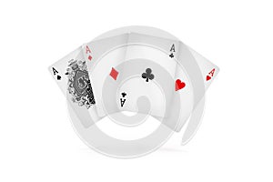 Four aces isolated on white