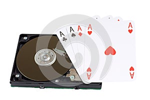 Four Aces and magnetic computer hard disk
