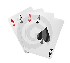 Four Aces Playing Cards Isolated