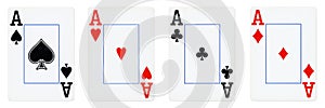 Four Aces Playing Cards isolated
