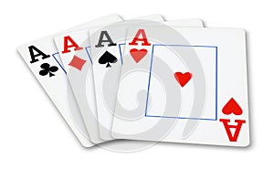 Four Aces Playing Cards - isolated