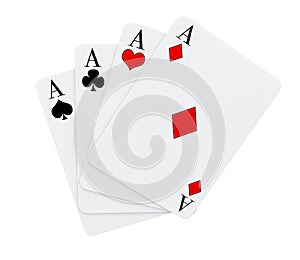 Four aces playing cards suits