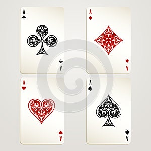 Four aces playing cards