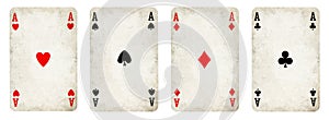 Four Aces Vintage Playing Cards - isolated