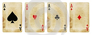 Four Aces Vintage Playing Cards - isolated