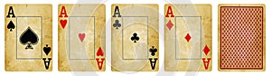 Four Aces Vintage Playing Cards - isolated