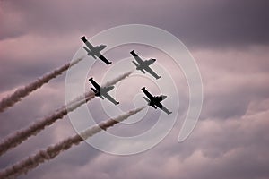 Four air crafts show aerobatics photo