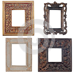 Four antique picture frames