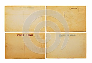 Four antique postcards