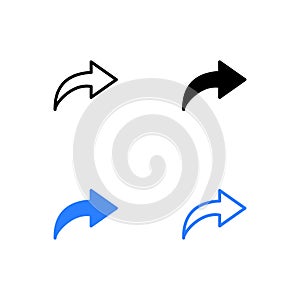 Share icon. Arrow icon. Icon set . photo