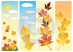 Four autumn banners.