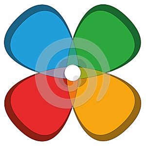 Four Basic Colors Cloverleaf Flower photo