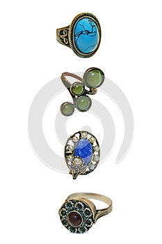 Four beautiful vintage rings