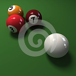 Four billiard balls