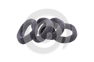 four black circle hair bands isolated on white