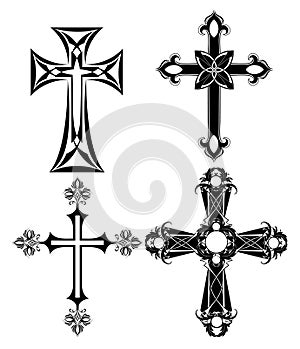 Four black cross