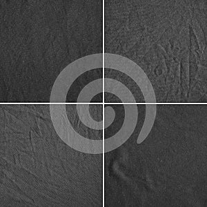 Four black fabric textures.