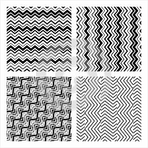 Basic shape collection of zigzag line patterns for design elements