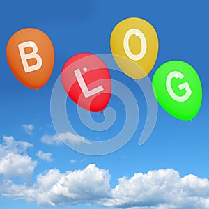 Four Blog Balloons Show Blogging and Bloggers Online
