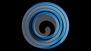 Four Blue Concentric Circles Structure Growing and Shrinking. Seamless Motion.