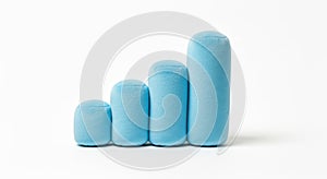 Four blue objects on