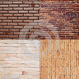 Four brick wall for background