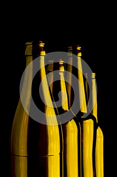 Four brown bottles
