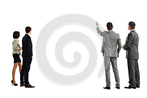 Four business mans from the back