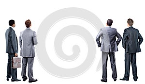 Four business mans from the back - looking at