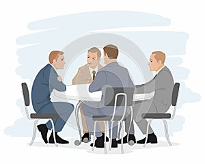 Four businessmen negotiations photo