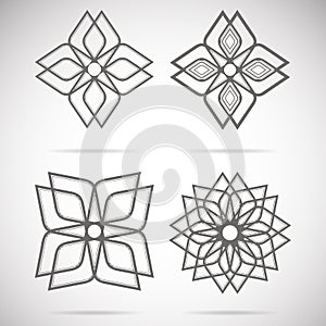 Four calligraphical stars