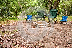 Four camping chairs