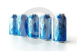 Four cans of soda on table