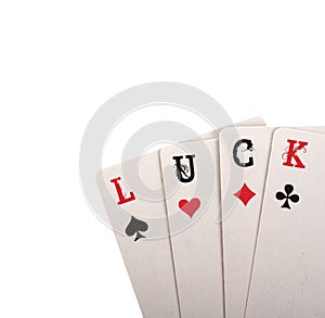 Four card. Luck concept