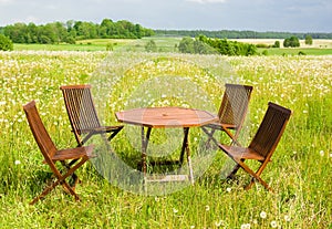 Four chairs and table