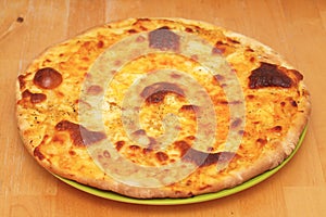 Four cheeses pizza, or Pizza quattro formaggi