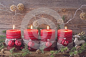 Four christmas candle