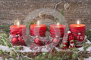 Four christmas candle