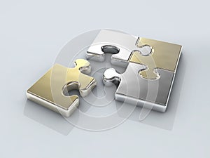 Four chrome puzzle connection