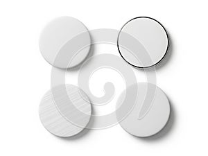 Four circular objects isolated on white background