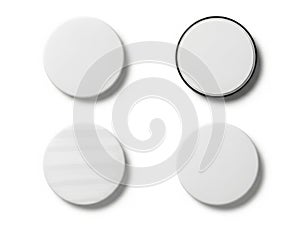 Four circular objects isolated on white background