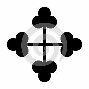 Four club-spoked asterisk icon photo