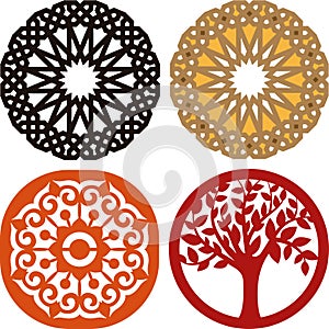 Four coasters for laser cutting or vinil ploter.
