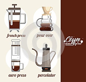 Four coffee brewing methods bundle set