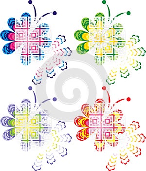 Four color design of creative butterfly