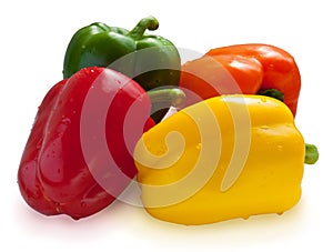 Four color sweet peppers