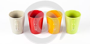 Four color tea cups