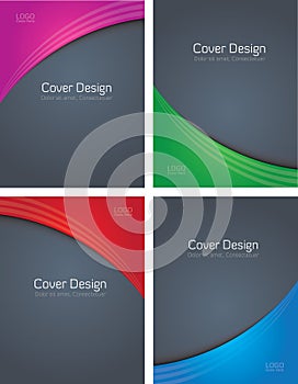 Four Colored Covers On Grey