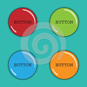 Four colored round buttons . Vector image.